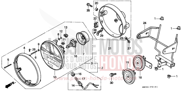 SCHEINWERFER (CB750F2) von CB Seven Fifty PEARL GREAT BLUE (PB262) von 1995